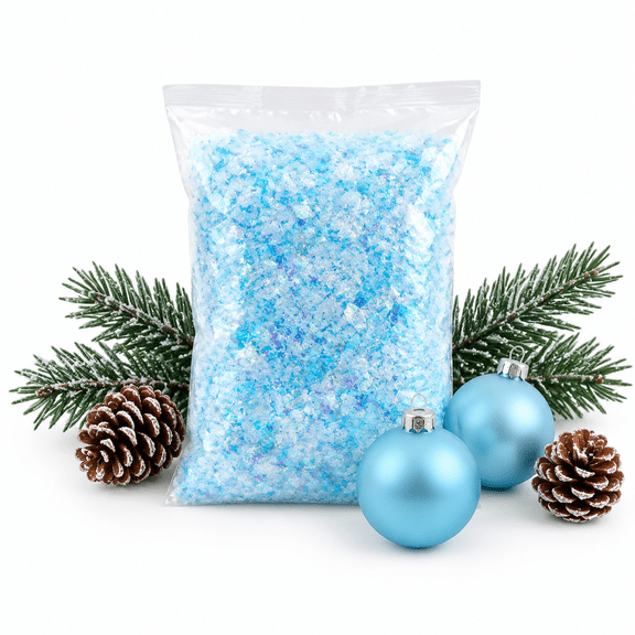 5.3oz/150g Fake Snow Flakes Twinkle Christmas Craft, Blue Series
