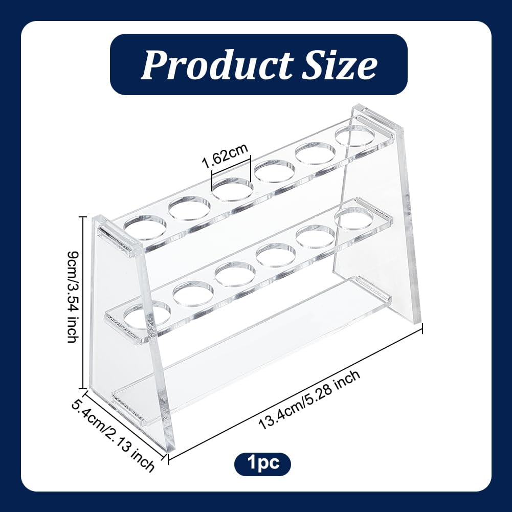 5.3x2.1x3.5 Inch Clear Acrylic Test Tube Rack with 6 Holes Test Tube ...