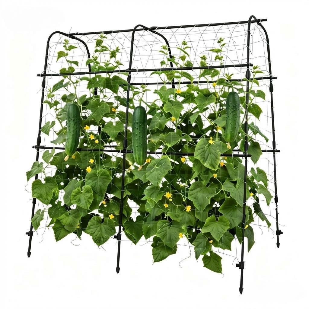 5.3x5.3 FT Black U-Frame Garden Arch, Metal Plant Support for Raised Beds, Cucumbers, Melons, Grapes, Roses & Vining Crops