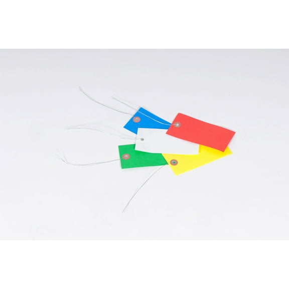 #5 4 3/4" x 2 3/8" Red Colored Tyvek® Shipping Tags - Pre-wired 100/Case