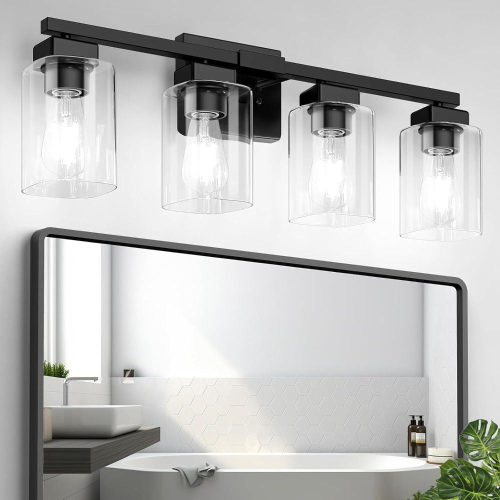 5/4/3-Light Bathroom Light Fixtures, Modern Black Bathroom Vanity Light ...