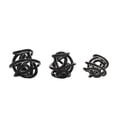 thumbnail image 1 of 5", 4", 4"W Black Glass Knotted Ball Knot Sculpture, by DecMode (3 Count), 1 of 10