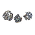 thumbnail image 1 of 5", 4", 4"W Dark Gray Glass Handmade Iridescent Knotted Ball Abstract Sculpture, by DecMode (3 Count), 1 of 13