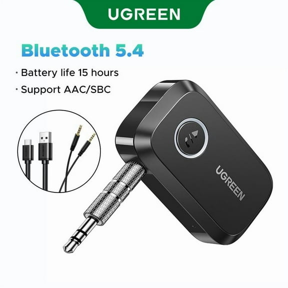 5.4 Aux Bluetooth Adapter for Car, Wireless FM Transmitter, 3.5mm aux Audio Receiver for Home Stereo/Wired Speaker, 15H Battery Life Car Accessories, Bluetoothtransmitter, Automotive,Labor Day Sale