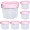 thumbnail image 1 of 5.4 Oz Food Storage Containers with Screw Lids, 6-Count BPA Free Small Snack Plastic Freezer Container for Sauce, Jam and Puree, Reusable Plastic Ice Cream Containers （Pink）, 1 of 5