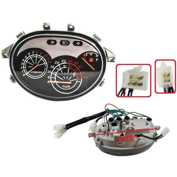 5+4 WIRES Speedometer Gas Gauge CLUSTER FOR GY6 MOPED MOTORCYCLE SCOOTER SD08