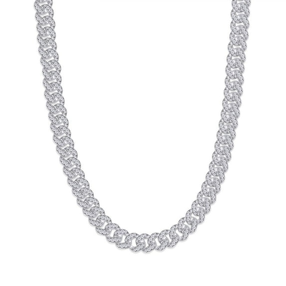 5 Ct Lab Created Moissanite Diamond 6MM Width Cuban Link Chain Necklace For Men In 14k Yellow Gold Over 925 Sterling Silver 20" Length(Color G-H,Clarity VVS1)
