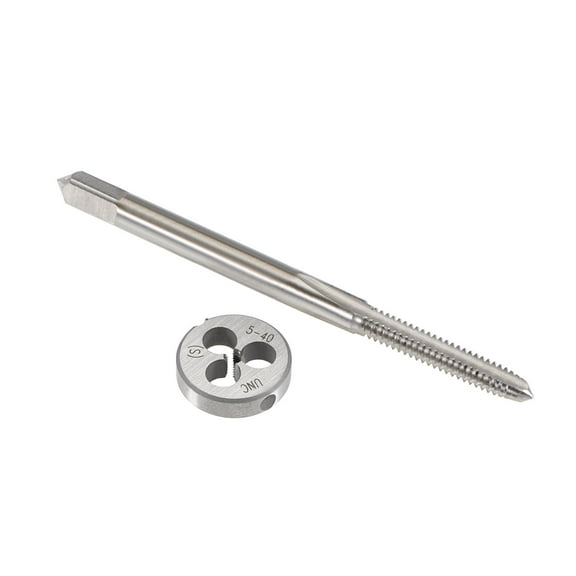 Uxcell 5-40 UNC Tap and Die Set, HSS Machine Thread Tap with Round Threading Die Right Hand