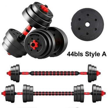 5-44bls Adjustable Dumbbell Set for Home Gym Fitness Weight Plates, 3-in-1 Ergonomic Modes, Heavy Duty Cast for Strength Training Barbell Weight Set