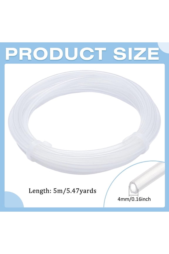 5.47 Yard Plastic Boning Roll 4mm PVC Corset Strips Round White Webbing Boning for Lingerie Bra Sewing Accessories Bridal Wedding Dress DIY Supplies