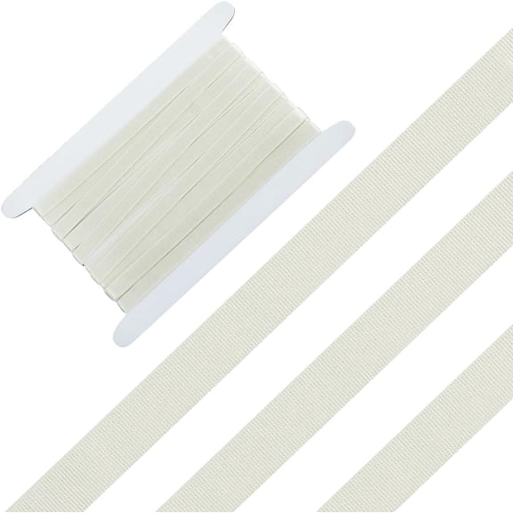 5.47 Yards Bra Strap Elastic Band 2/5" Flat Stretch Shoulder Tape Trim Spandex Cord Ribbon Roll Spool for DIY Sewing Bra Clothes Straps Lingerie Underwear Making Supplies Hair Tie White