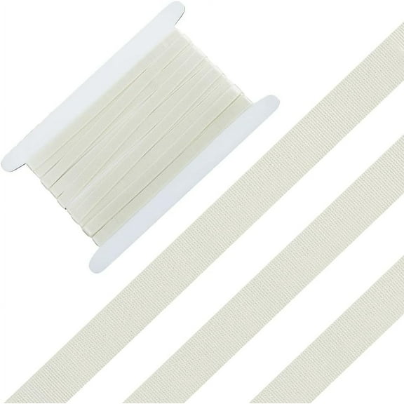 5.47 Yards Bra Strap Elastic Band 2/5" Flat Stretch Shoulder Tape Trim Spandex Cord Ribbon Roll Spool for DIY Sewing Bra Clothes Straps Lingerie Underwear Making Supplies Hair Tie White for DIY