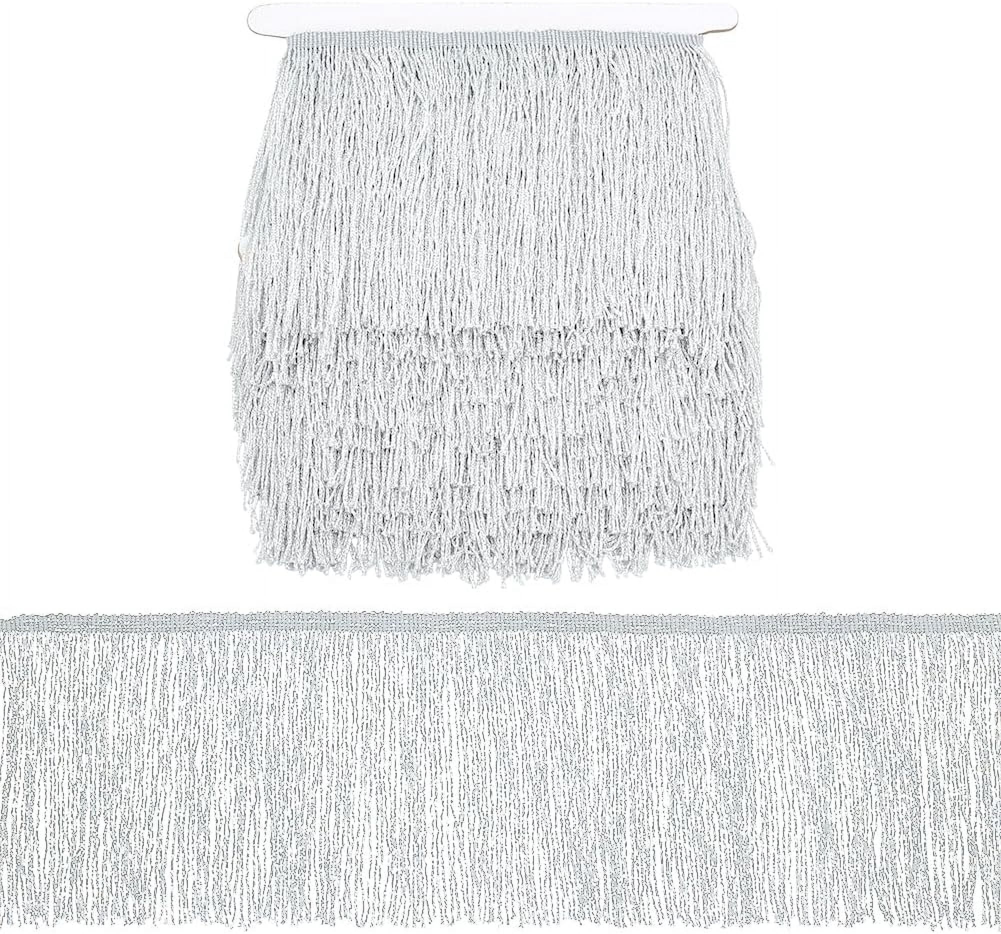 Vintage Cotton Fringe Tassels Trim - 5 Yards 40mm Wide Boho Decoration For Sewing & Crafts Blue - View #3