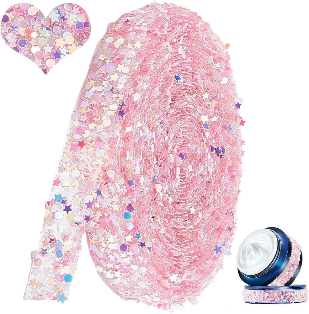 Pink Ribbon With Rhinestone 5.47 Yards Pink Rhinestone Strips Self Adhesive Star Hot Dril Ribbons ...