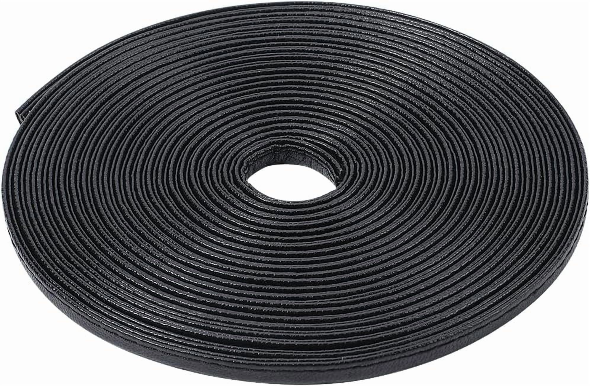 5.47 Yardx0.24 Inch Flat Leather Cord Double Sided Black Leather Strips ...