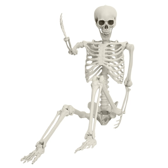 5.4FT Poseable Skeleton Prop Life Size Plastic Halloween Human Bones Skeleton Party Supplies