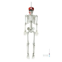 5.4ft Full Body Skeleton Props with Movable Joints for Halloween Party Decoration