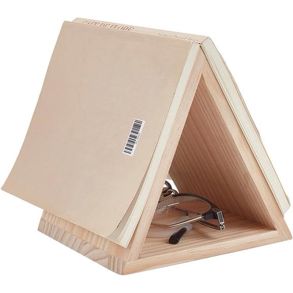 5.55.55.9 Inch Triangle Book Page Holder Page Rest Holder Wooden Reading Rest for Bedroom Living Room Office Library Table