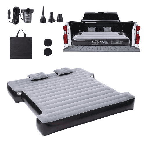 5.5–5.8FT Inflatable Camping Truck Bed Air Mattress with 12V Pump, 2 Pillows & Carry Bag
