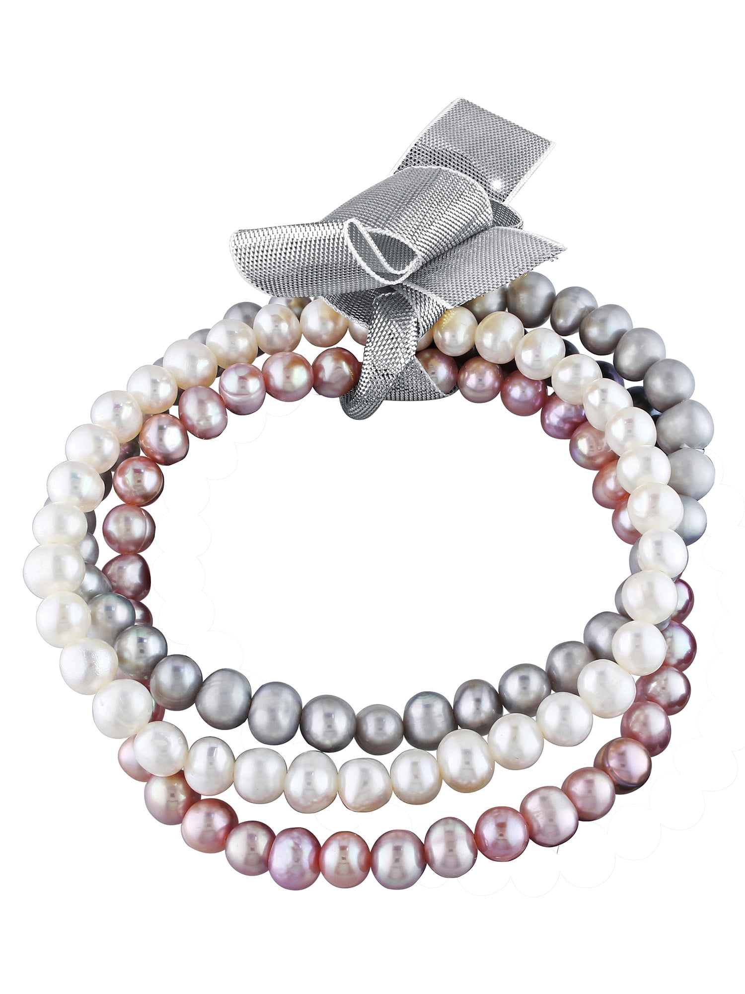 Amazon.com: HinsonGayle AAA Handpicked 7.5-8mm Multicolor Black Round  Freshwater Cultured Pearl Bracelet Silver-7.5 in length: Strand Bracelets:  Clothing, Shoes & Jewelry
