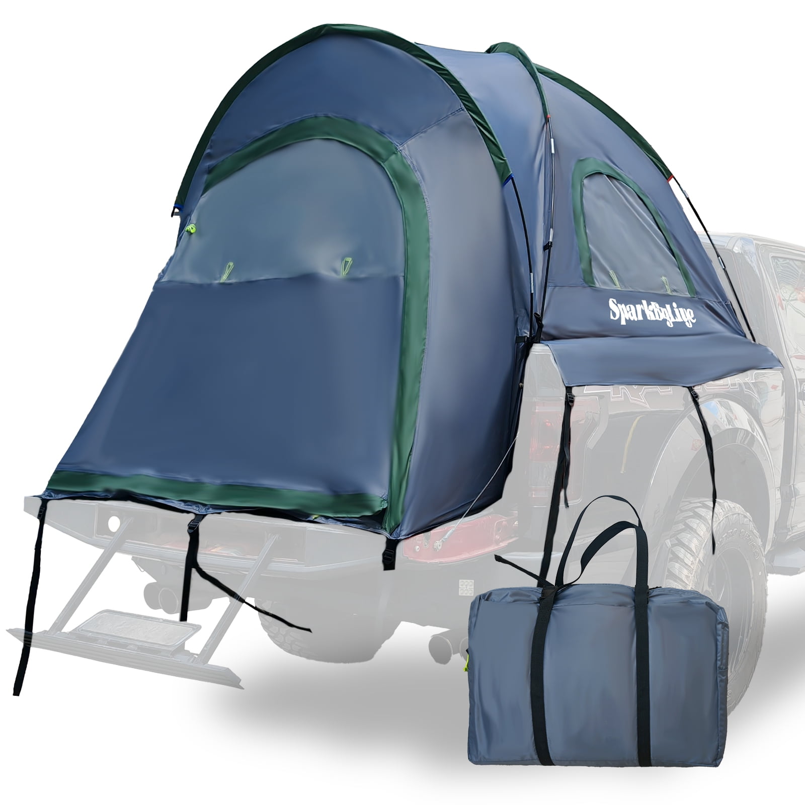 5.5-6.0 Ft Pickup Truck Bed Tent | 210D PU2000 Waterproof, 2-Person UV50+ All-Weather Camping Tent (Gray-Green)
