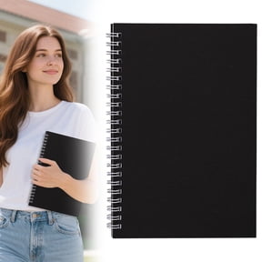 5.5×8.3in Portable Black Wirebound Spiral Notebook, Single Count College Ruled Lined Memo Diary Planner, Writing Journal for Office Daily Notes & Task Planning
