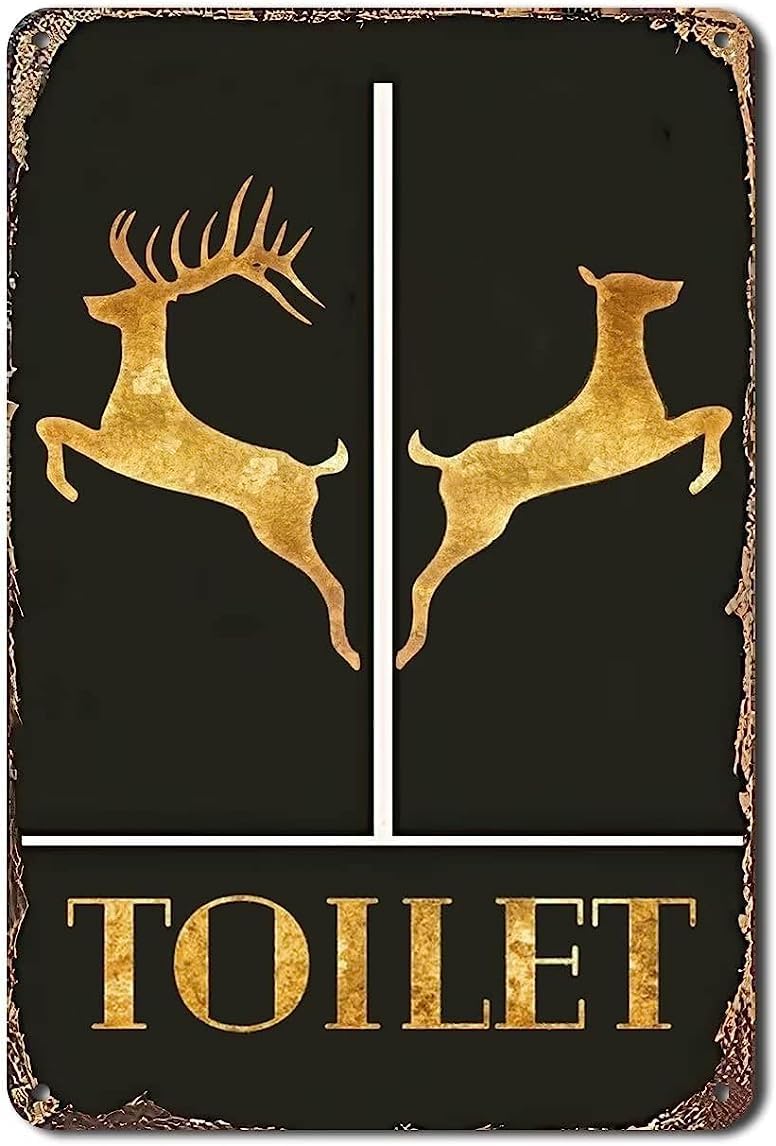 5.5"×8" Funny Bathroom Quote Metal Tin Sign Wall Decor Toilet Sign