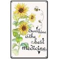 5.5×8 inch Bee Sign Decor,Metal Signs Sunflower Bee Retro Tin Sign