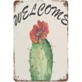 5.5×8 inch RED FLOWER Cactus Metal Tin Sign Cacti Decor Bathroom Wall