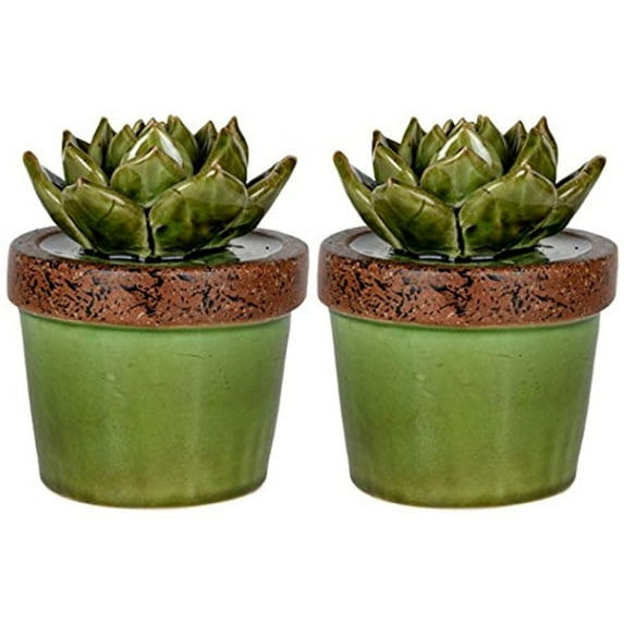 5.5" Ceramic Plant Decorate-Color:Green,Style:Naturalistic