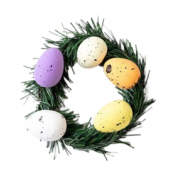 5.5" Easter Egg Candle Ring Artificial Easter Egg Candlestick Mini Wreaths for Easter Front Door Spring Holiday Home Table Centerpiece