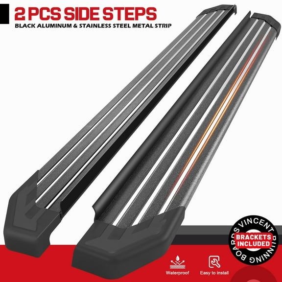 5.5" FIT 10-24 Toyota 4Runner Limited Running Board Aluminum+SS metal strip step