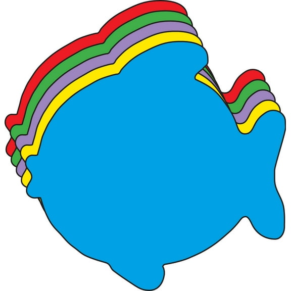 Fish Large Assorted Color Creative Cut-Outs, 5.5in, 31pcs