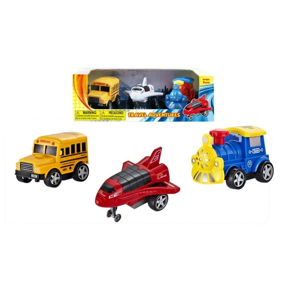 5.5" Friction Power Travel Adventures Transportation Vehicle 3 Pcs Set