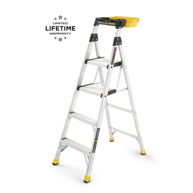 5.5 Ft. Aluminum Dual Platform Heavy-Duty Ladder With Project Bucket(10 Ft.  Reach), 300 Lb. Capacity Type IA Duty Rating 