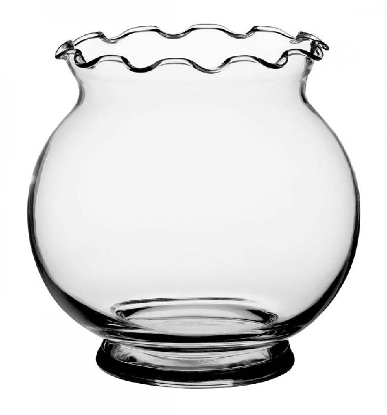 5.5"H Fluted Top Glass Ivy Bowl