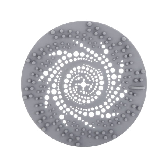 Hair Catcher Shower Drain, 5.5" Bathroom Sink Stopper Hair Catcher, Silicone Shower Bathtub Drain Cover Strainer, Bath Tub Accessories Beard Trap Collector Remover Protector (Light Gray)