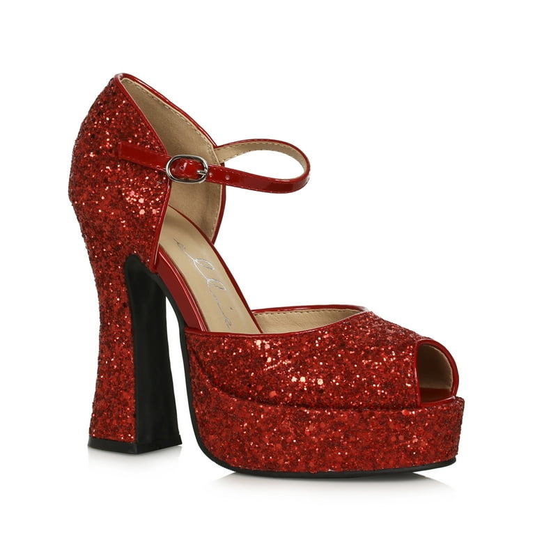 Heel Red Open Toe Shoe w/ Ankle Strap