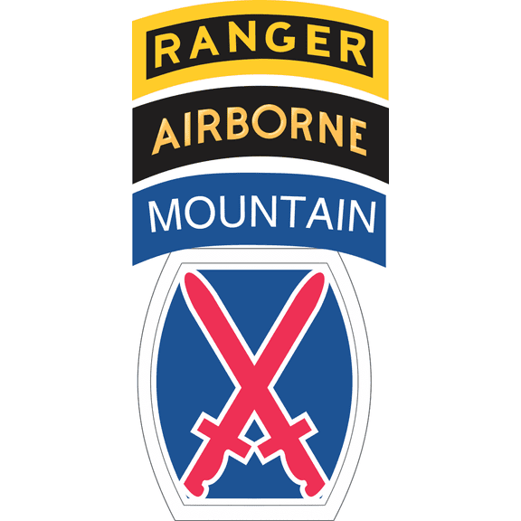 5.5 Inch 10th Mountain Division Ranger Airborne Decal