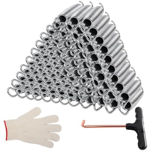 5.5 Inch 75 pcs Trampoline Replacement Springs Set, Stainless Steel with Spring Tool & Gloves, Weather-Resistant Parts for Easy Maintenance$$Sport & Recreation Other