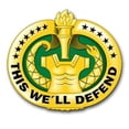 thumbnail image 1 of 5.5 Inch Army Drill Sergeant Badge (Gold) Vinyl Transfer Decal, 1 of 1