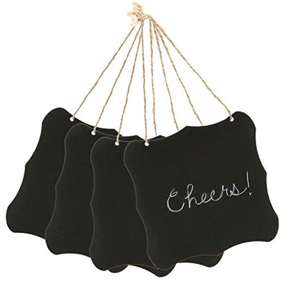 STRANDCHIC Vintage Style Chalkboards Black Wooden 4Set 5.5Inch