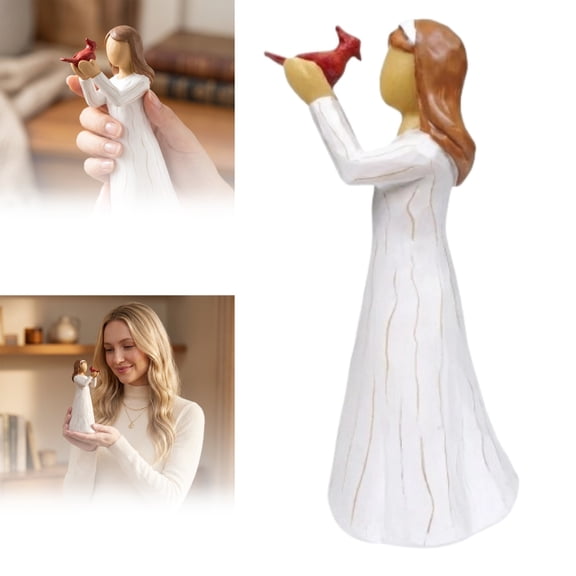 5.5 Inch Cardinal Bird Memorial Statue, Comforting Sympathy Gift for Grief, Resin Figurine for Home Tabletop Display