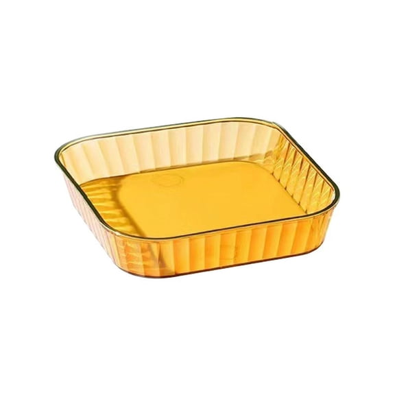 5.5 Inch Clear Plastic Appetizer Dessert Plates Unbreakable Serving Dishes-4pcs-yellow