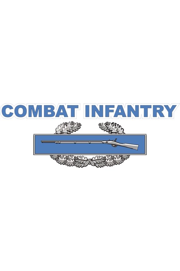 5.5 Inch Combat Infantry Badge with Text Decal Sticker