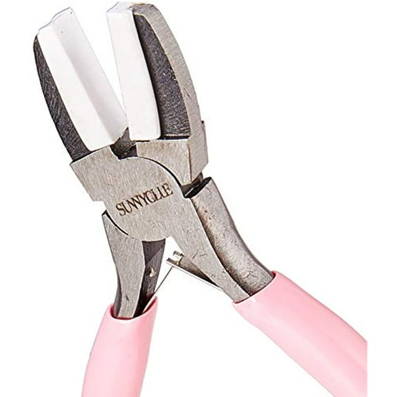 5.5 Inch Double Nylon Jaw Flat Nose Pliers Mini Precision Pliers Wire Forming Bending Tools for DIY Jewelry Making Hobby Projects Pink Leaf Spring Construction