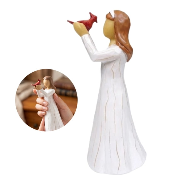 5.5 Inch Grief Cardinal Statue, Sympathy Gift for Remembrance, Hand-Painted Resin Figurine for Home Decor