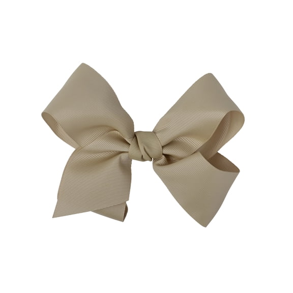 5.5 Inch Grosgrain Hair Bow Clip For Woman And Girls (Sand)
