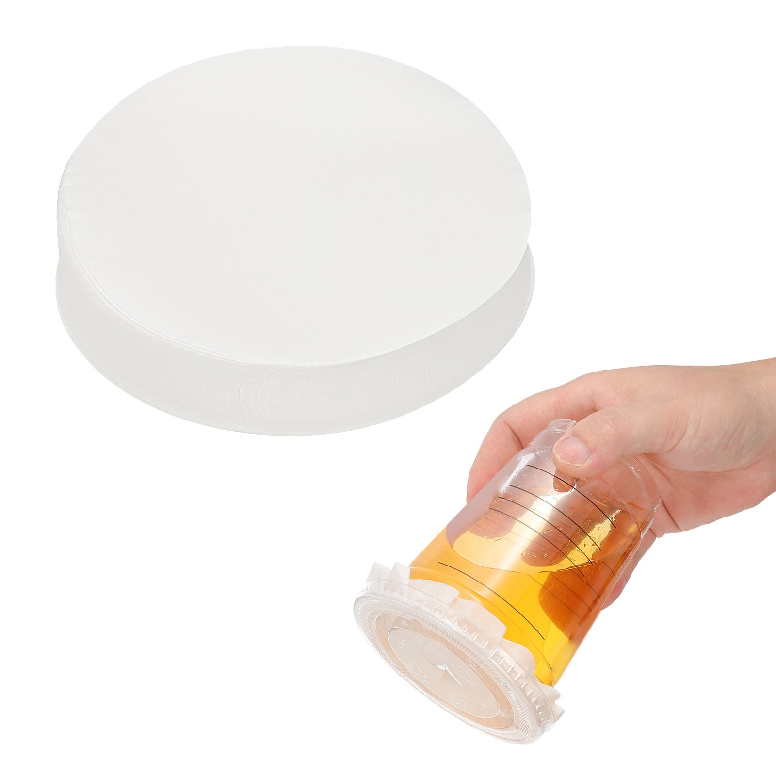 5.5 Inch Leak-Proof Cup Cap Lid Liners, 500 Pcs Round Sealing Paper ...