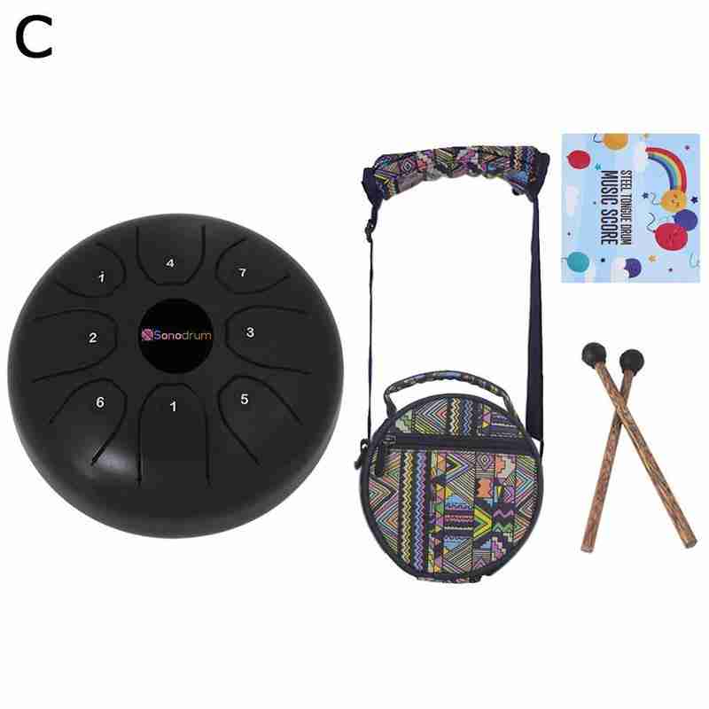 5.5 Inch Mini 8-tone Steel Tongue Drum C Key Percussion Instrument Hand Pan